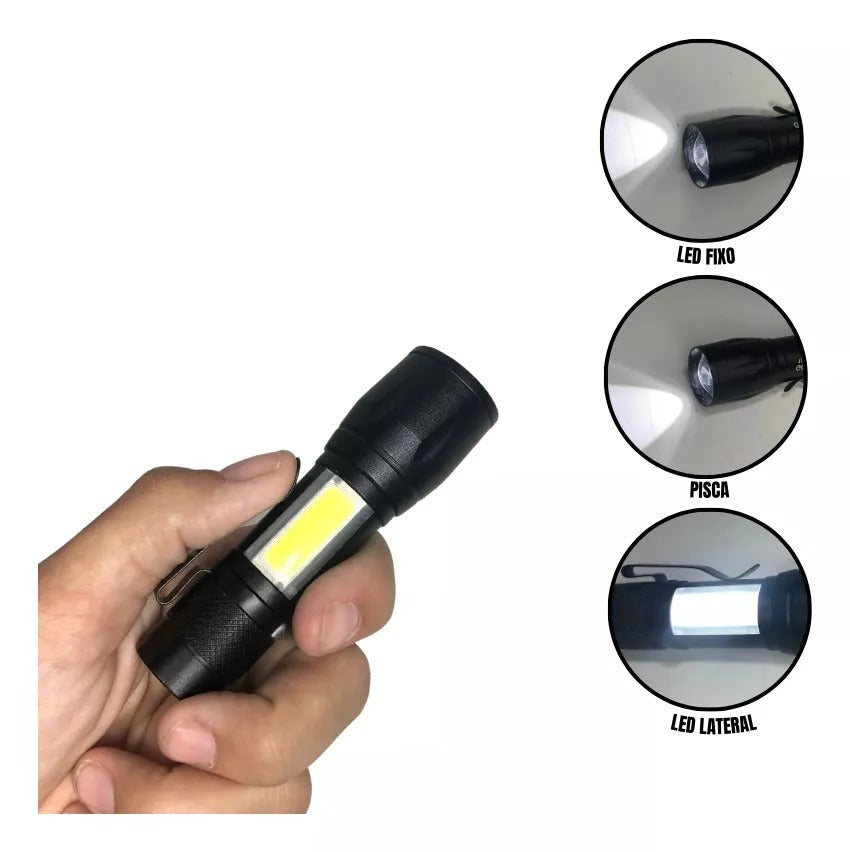 Mini Linterna Tactica Recargable USB