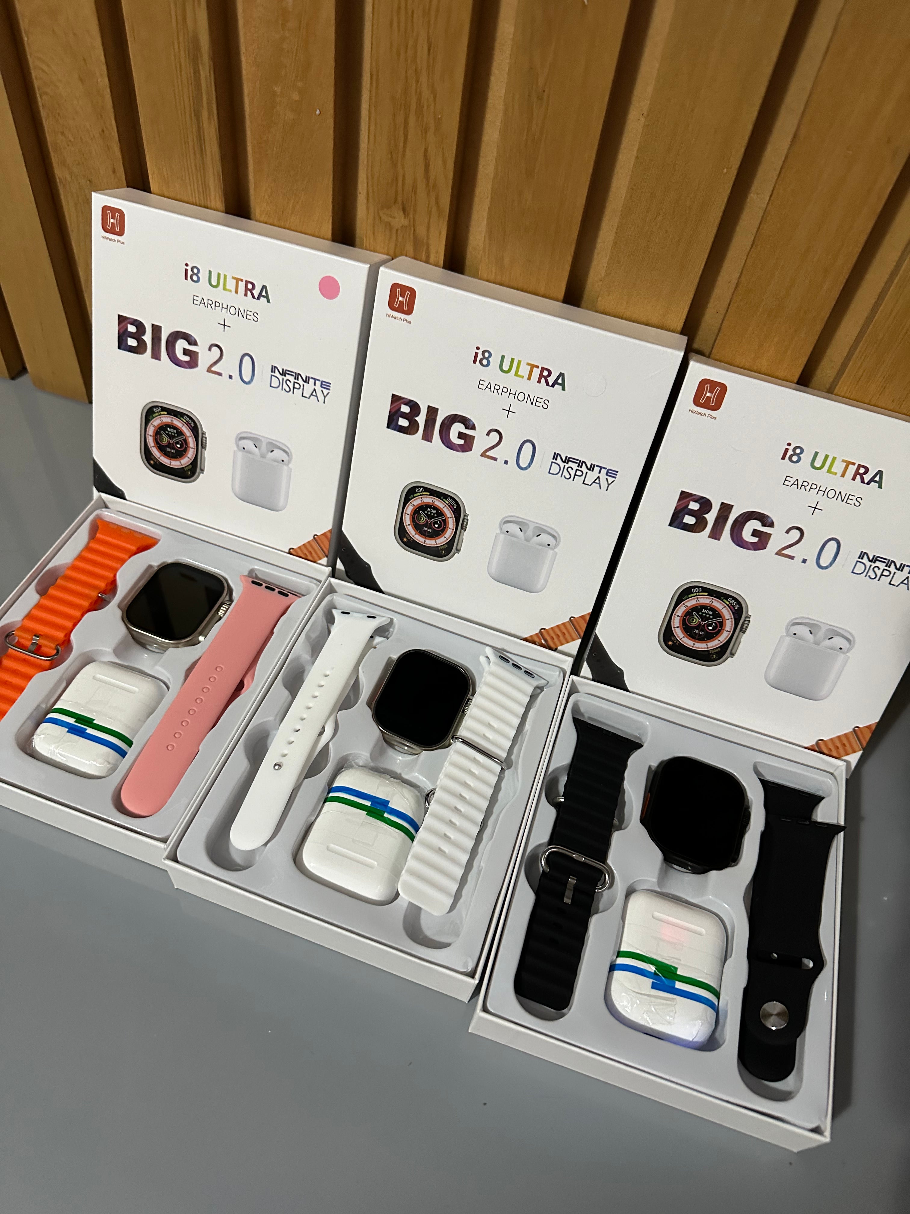 Kit SmartWatch I8 Ultra Big 2.0 + Audi femenino y masculino