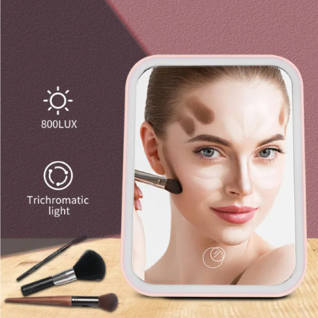 Mini Espejo Iluminado Tactil Luz Led