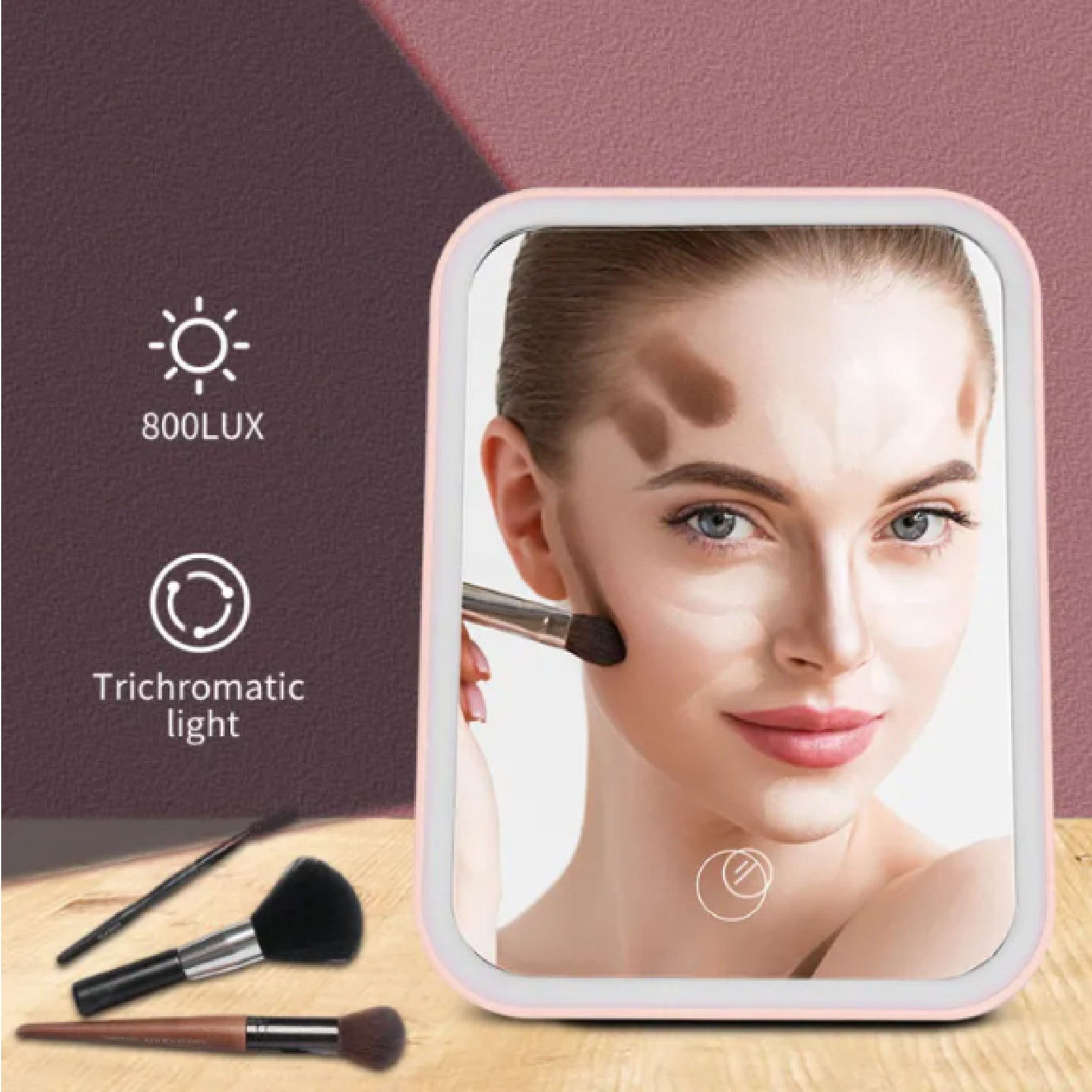 Mini Espejo Iluminado Tactil Luz Led