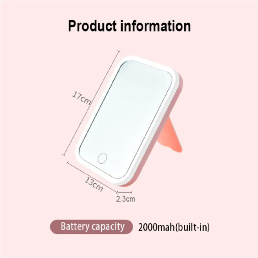 Mini Espejo Iluminado Tactil Luz Led